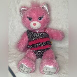 Build-A-Bear Pink and Silver Sparkle Cat